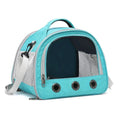 Portable foldable bird bag for small pets in green with one-shoulder strap