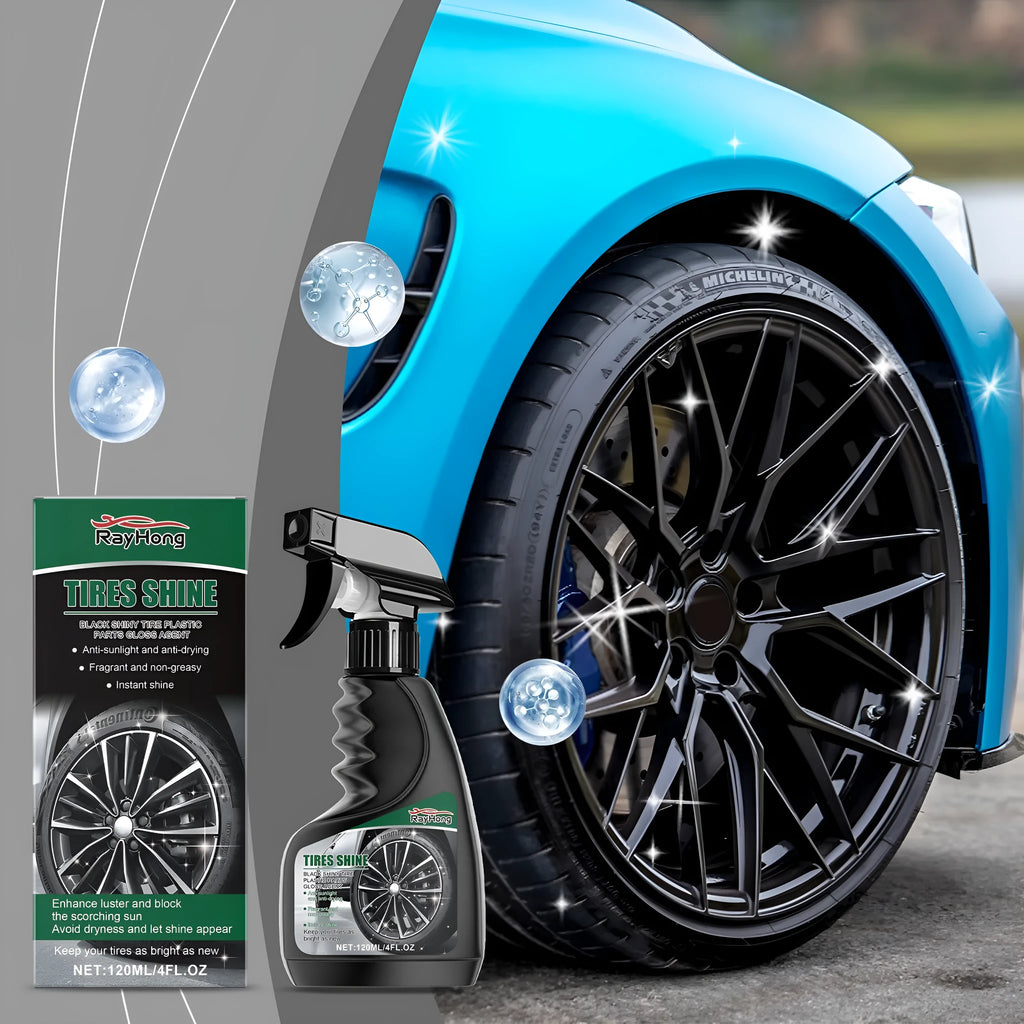 Car tyre glazing agent 120ml bottle with silicone oil formula for rubber tyre shine