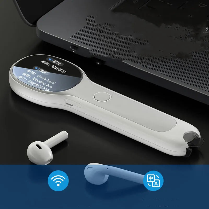 White universal reading pen language learning device with Chinese-English translation functionality