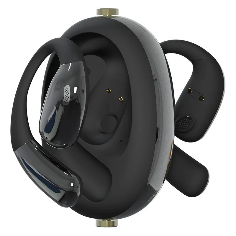 Wireless Bluetooth headset with AI translation and noise reduction, ear hook design, PC ABS material, black colour