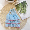 Thin polyester cartoon suspender skirt pet princess dress for small dogs summer wear