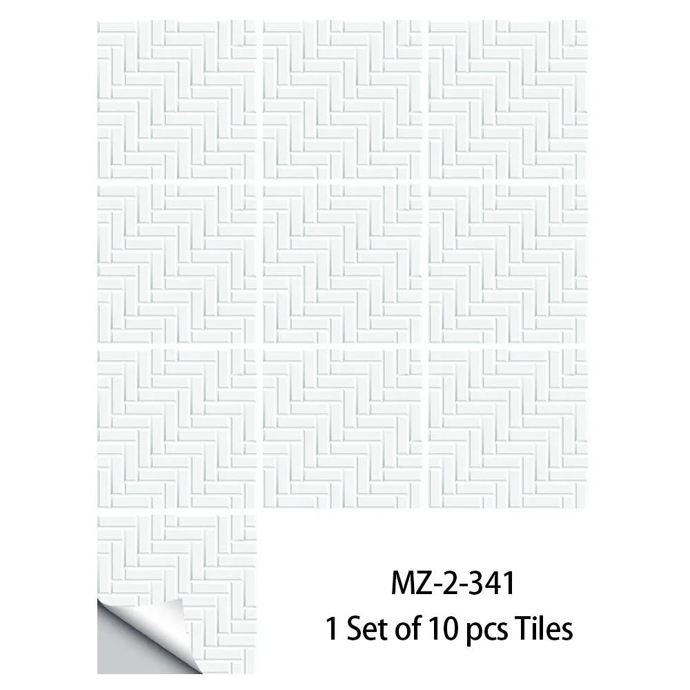 Set of 10 PVC removable wall stickers in 10x10cm and 15x15cm sizes, anti-fouling and anti-mildew, fashion simplicity style