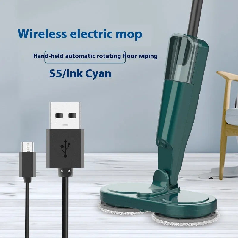 Wireless sweeping and mopping all-in-one machine in S5 Green colour with separate washbasin.