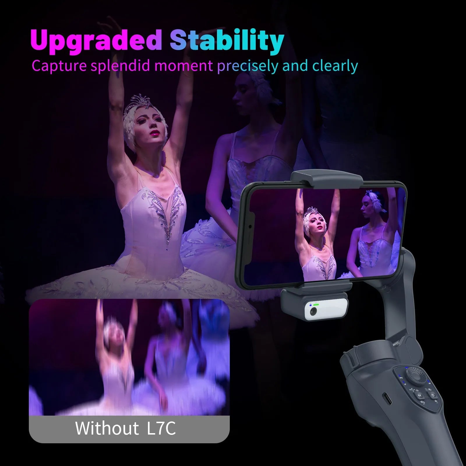 RK series foldable handheld smartphone gimbal stabiliser in L7Cpro gun colour.