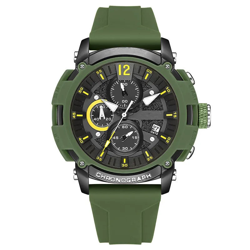 Men's digital waterproof watch with luminous display and calendar in multiple colour options