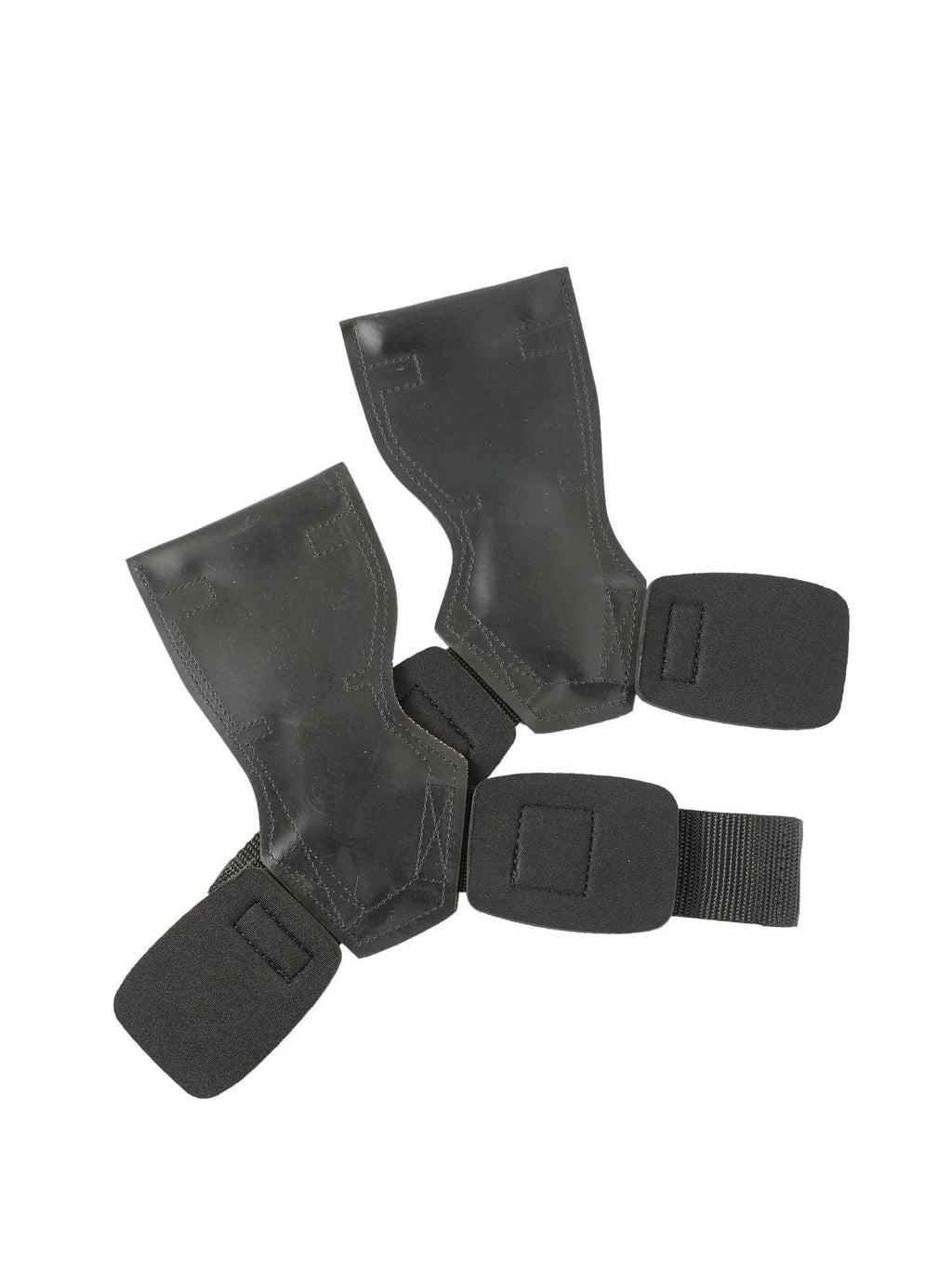 Black weightlifting booster hose with rubber palm protection and assist belts for grip training.