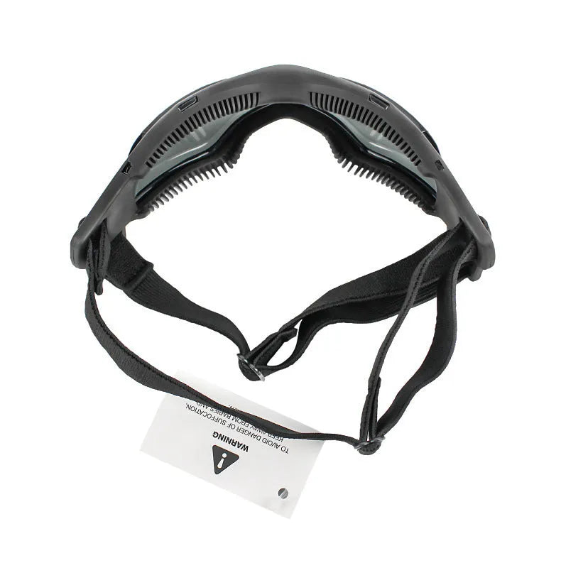 Dog UV protective goggles with silicone frame, PC lens, adjustable 34-46cm head circumference, red black pink