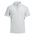 Men's solid colour short sleeve shirt with Ice Feeling quick-dry technology in black, navy, or grey.