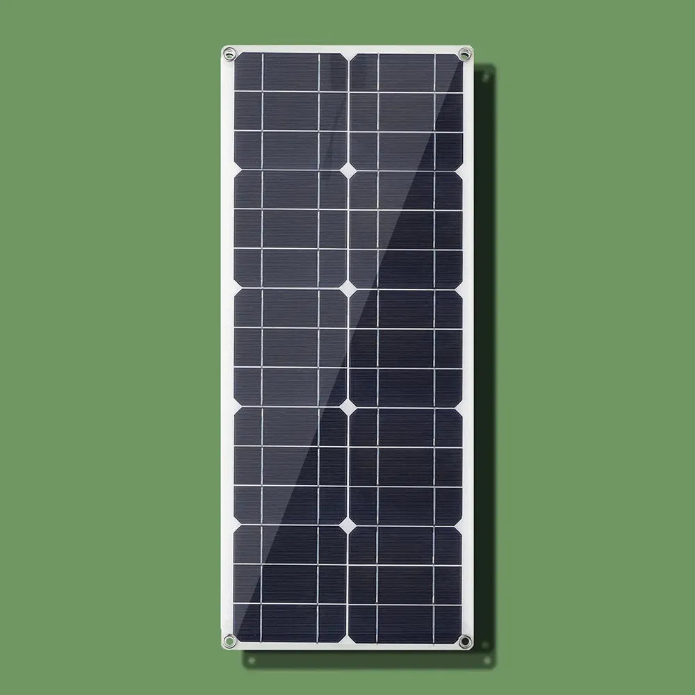 30W semi-flexible solar charging panel with USB output for outdoor device charging