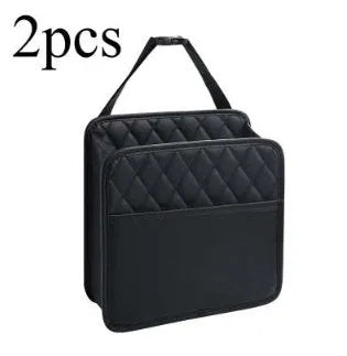 Leather car hanging storage organiser in black pink green white colour options measuring 25x25x8cm