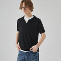Short-sleeved polo collar casual T-shirt in a solid colour on a hanger