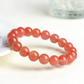 Natural south cherry red agate bracelet showing single and triple strand design options with different bead sizes.