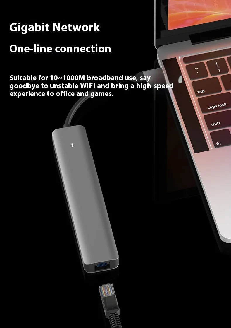 LQT-LH07 7-in-1 USB card reader and PD charging hub for laptops