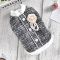 Black PU leather sausage jacket for cats on small breed feline
