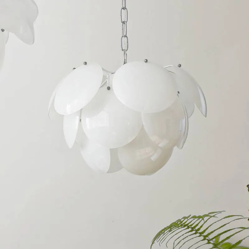Modern French simplicity glass pine ceiling light for living room or bedroom, diameter 45cm or 55cm, 110V