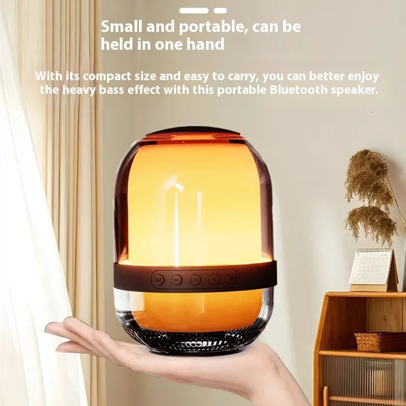 Creative Glass Transparent Colourful Bluetooth Speaker – 3W portable speaker with lithium battery, 13.6x12cm, for desktop and outdoor lawn