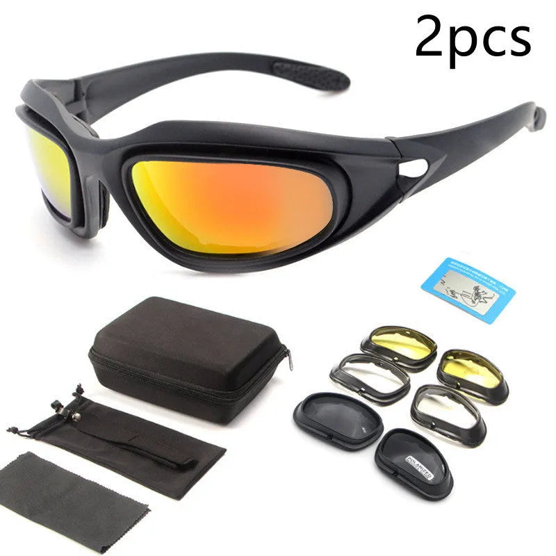 Tactical polarised sunglasses for cycling with full-rim PC sports frame
