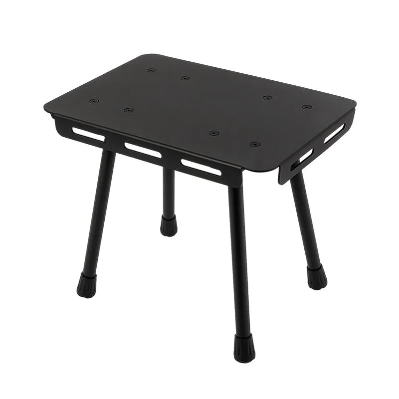 CLS Outdoor aluminium folding dual-use table and stool shown in heightened position as a small table.