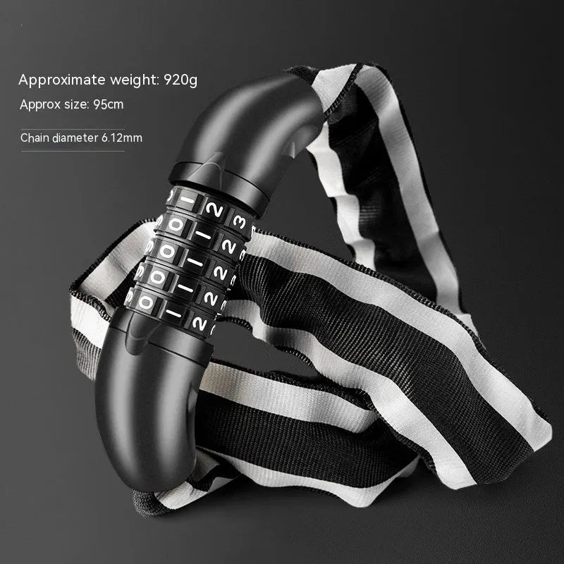 95cm zinc alloy anti-hydraulic shear bicycle chain lock in black or yellow with keychain or password options