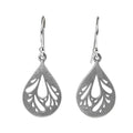 Pair of retro-style hollow water drop earrings made from 925 sterling silver