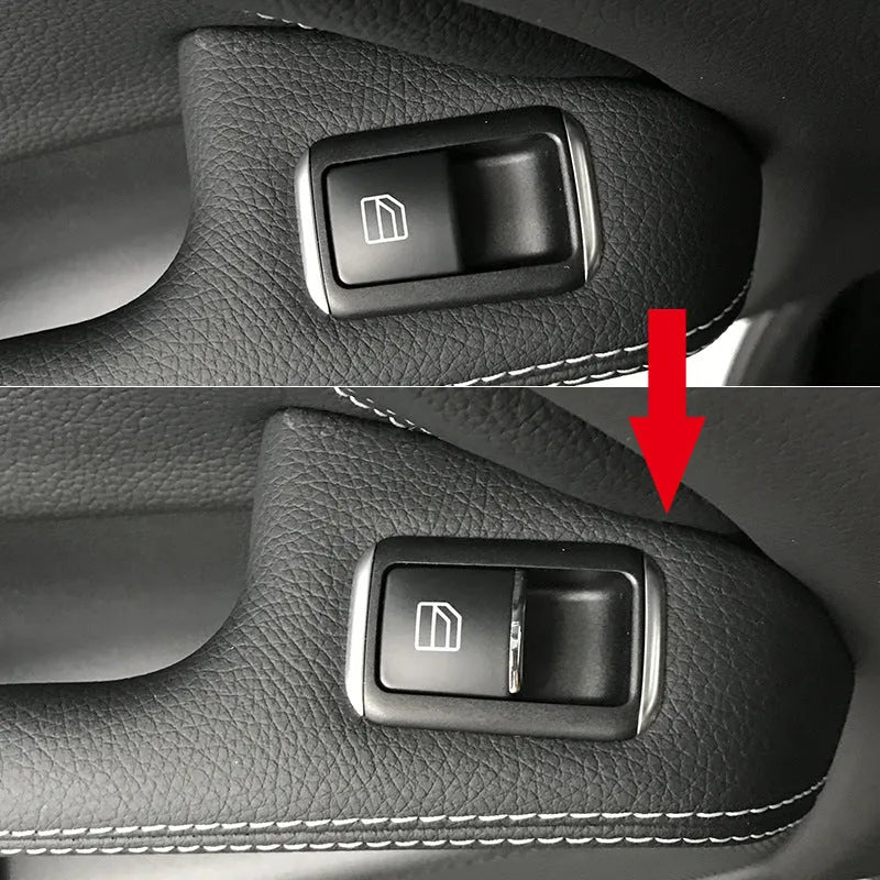 Black glitter window lift button decorative sticker for car interior customisation