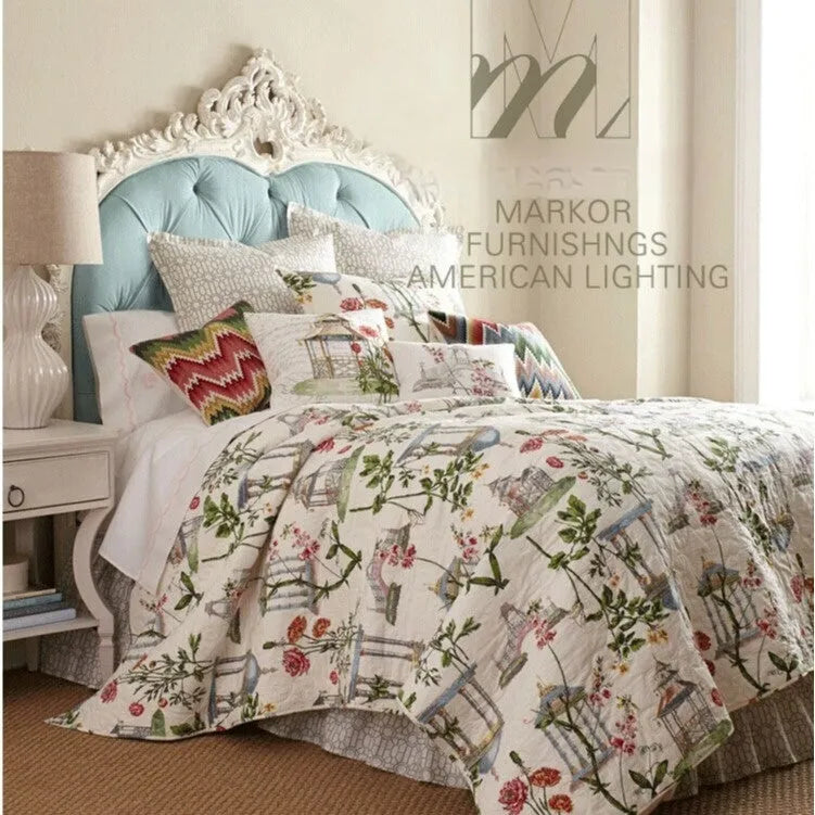 American country ceramic table lamp with fabric shade measuring 36cm diameter by 62cm height