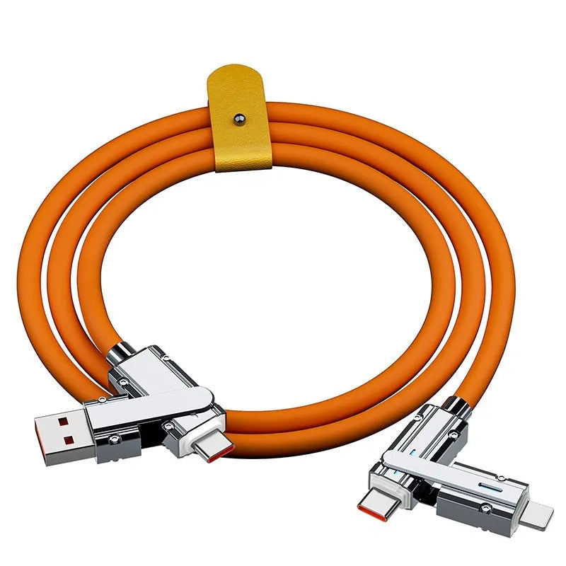 Orange USB to Lightning fast charge cable 1m length with zinc alloy connectors