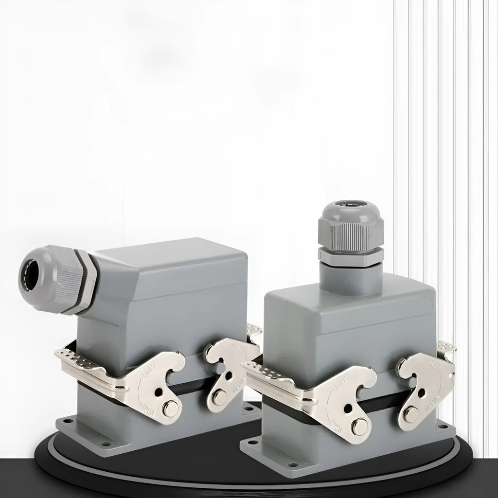 Rectangular hot runner plug connector core HDC-HE-006-1-6 with copper silver plated contacts for industrial automation