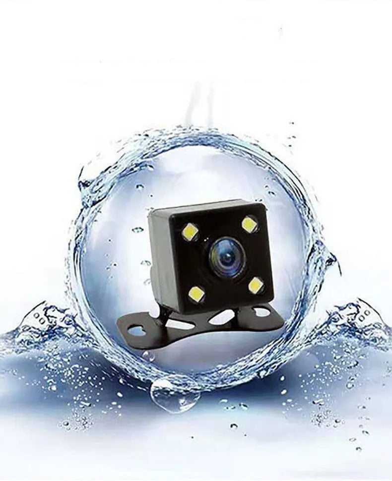 Black three-lens car dash camera recorder with touch screen display