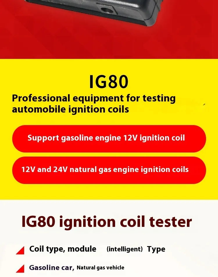 IG80 automobile ignition coil detector for petrol and natural gas engine diagnostics