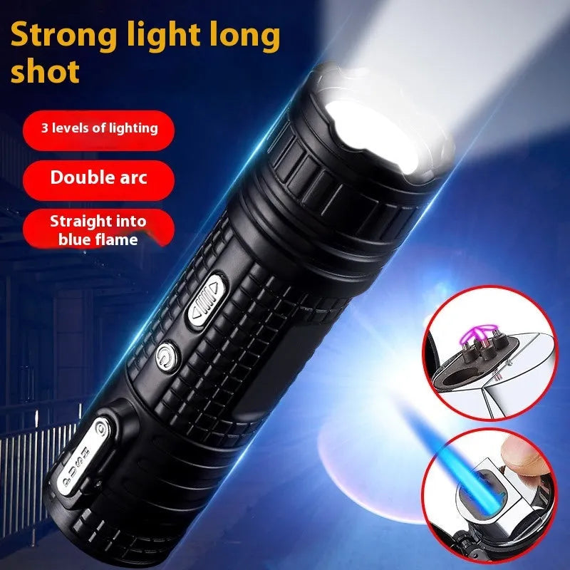 TH727 multi-function waterproof metal flashlight lighter in camouflage colour