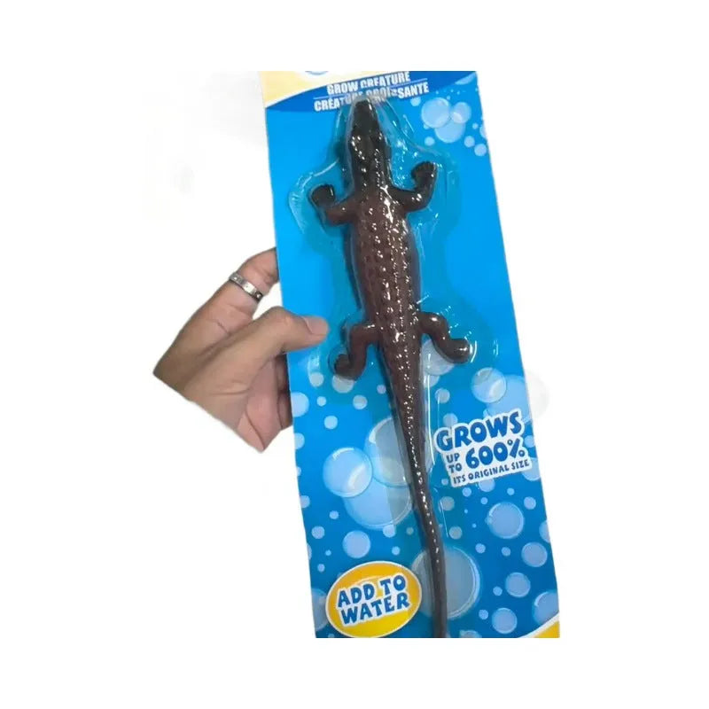 Novelty bubble big bead toy in crocodile shape expands when soaked in water
