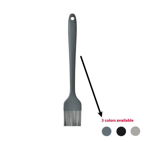 12-piece silicone kitchen utensil set in rotating storage bucket, showing spatula, ladle, and other tools.