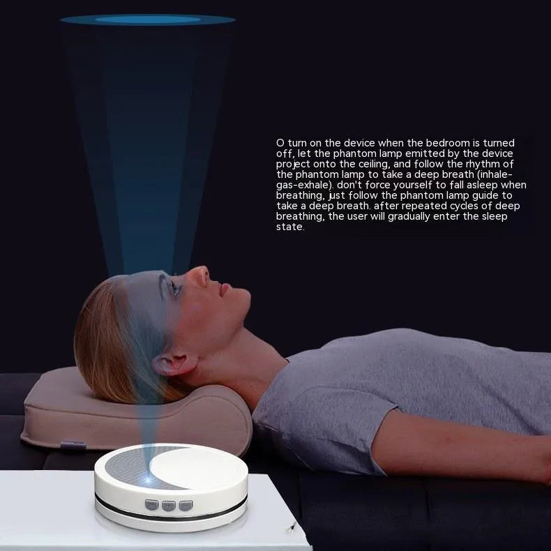 White ABS plastic sleep aid instrument with USB port and control buttons