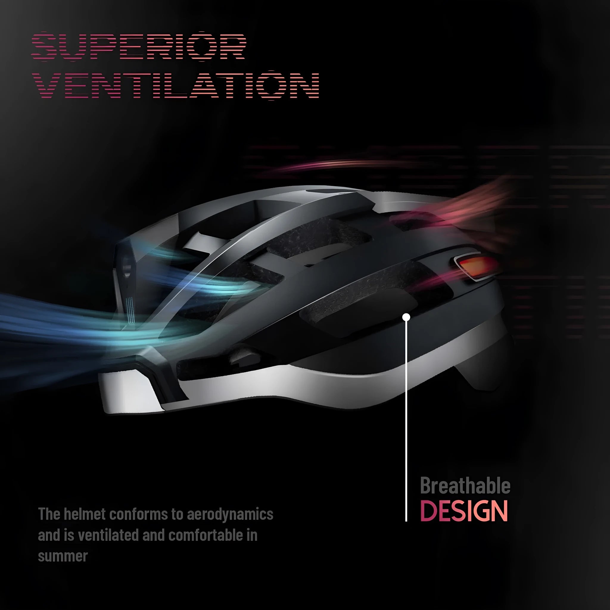 Black and grey smart cycling helmet with integrated Bluetooth and LED warning lights for adult riders