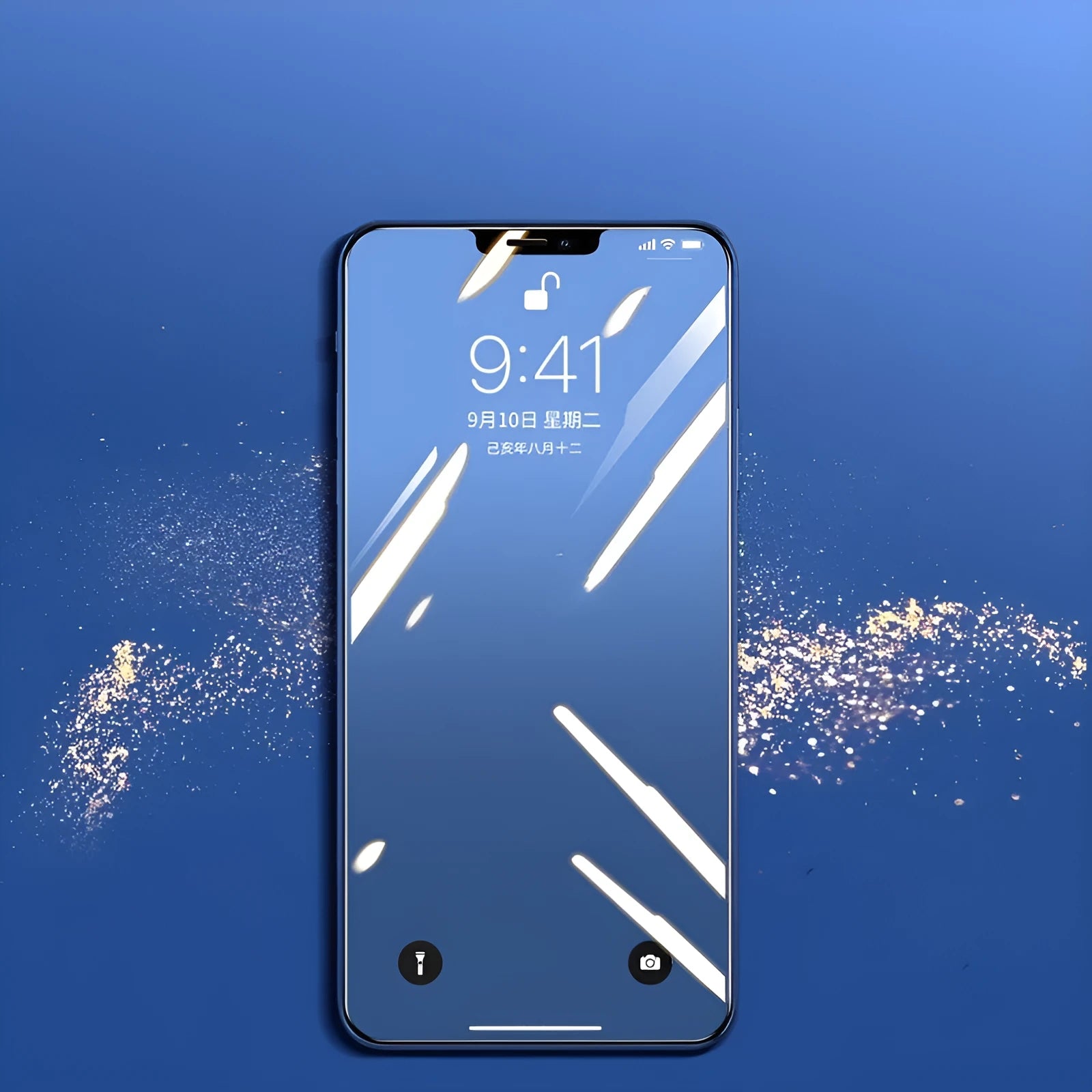 Tempered glass screen protector for iPhone models with black, transparent, and white colour options