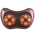 Smart shoulder neck massager pillow with 8 massage heads in genuine leather fabric
