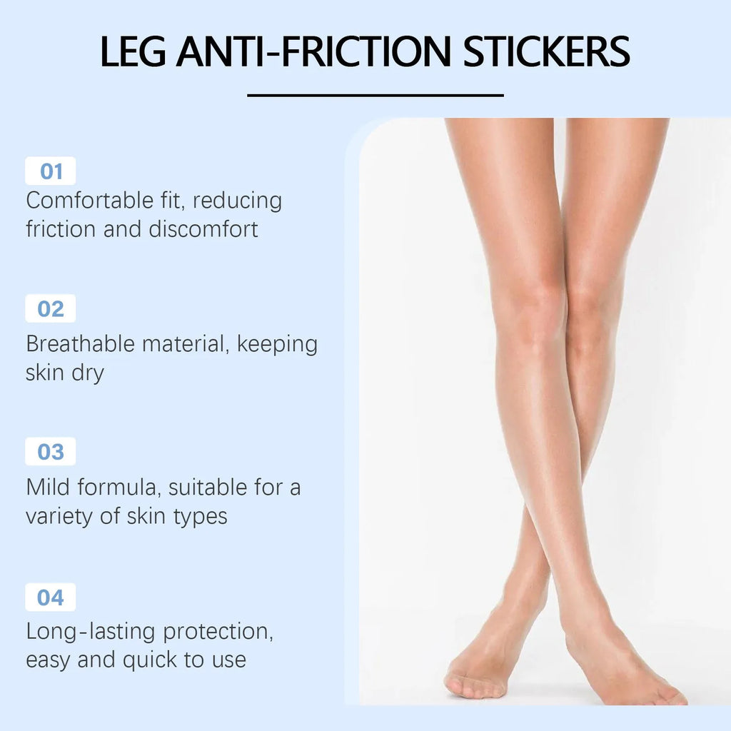 10-piece pack of leg anti-wear patches for skin chafing protection with hydrating gel formula