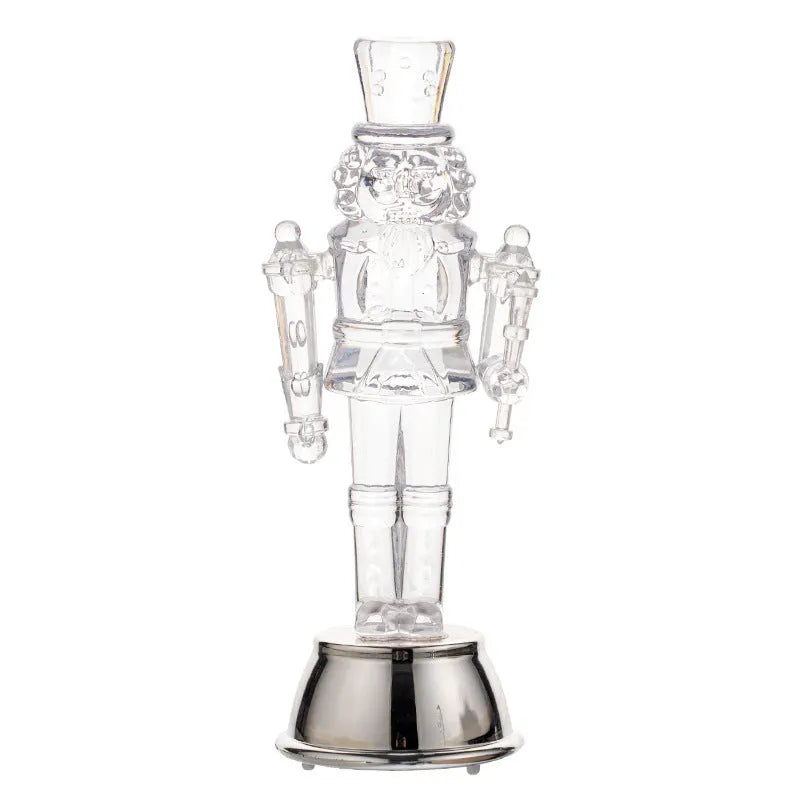 Transparent plastic walnut soldier nutcracker Christmas ornament in one of four available styles.