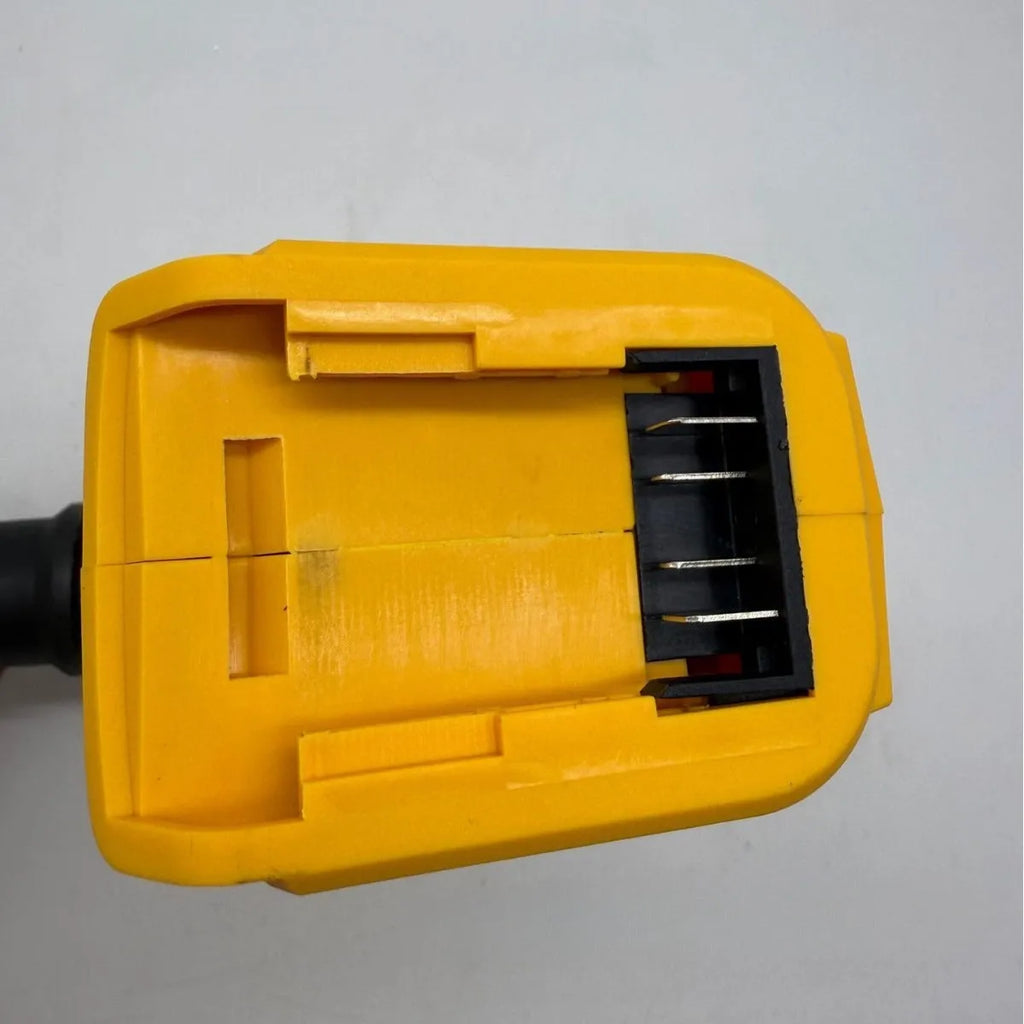 Handheld lithium battery brush air exhauster for dust blowing and snow removal with bare metal head.