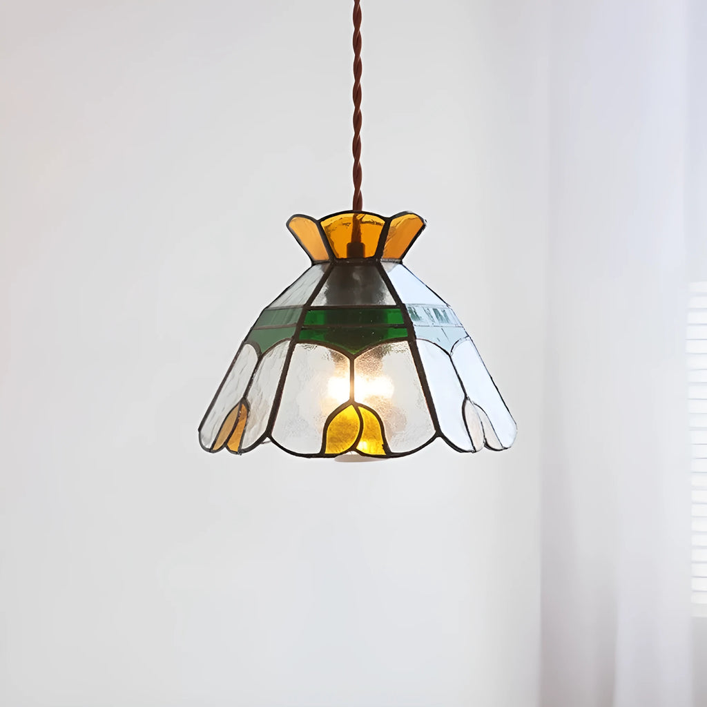 MD-0365 handmade glass chandelier bedside lamp with ABS chassis on ceiling