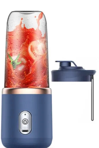 Tunisian dark blue portable USB blender with six blades and 400ml capacity cup