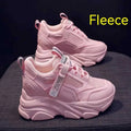 Women's black mesh platform casual shoes with hollow-out toe holder and TPR sole