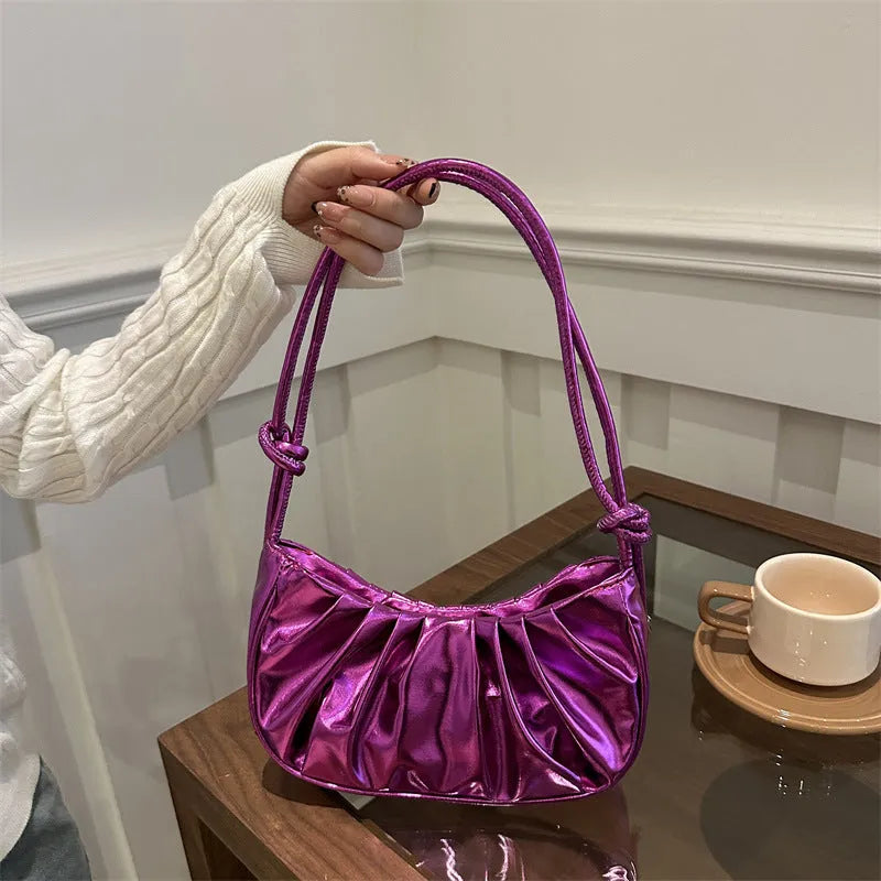 Korean style soft messenger bag with sandwich pockets in horizontal square shape