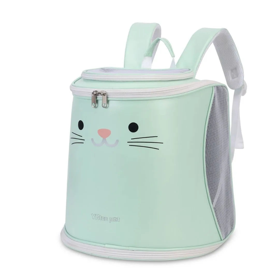 Foldable double-shoulder pet carrier bag in Beige for cats and dogs 34x37x37CM