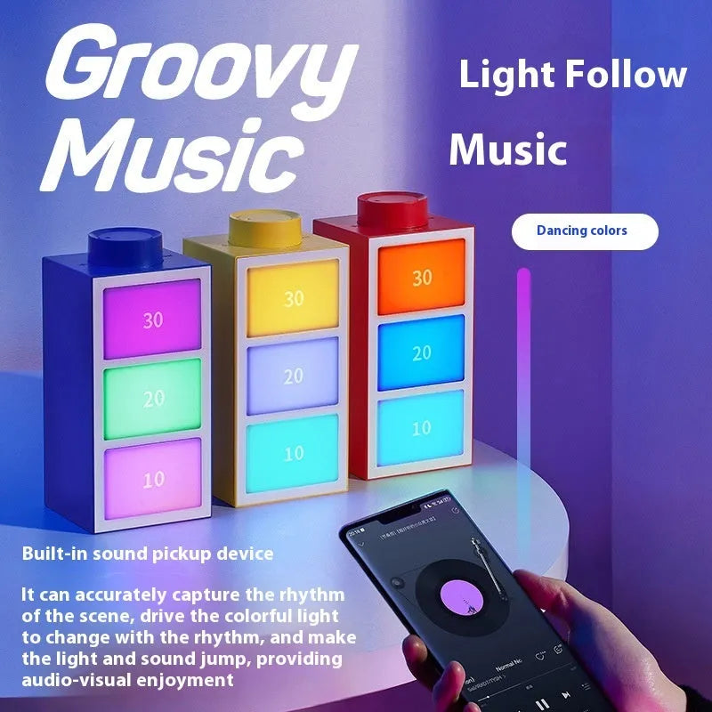 Beating Music Desktop Night Light in blue with ABS casing, 1200mAh battery, Type-C charging port