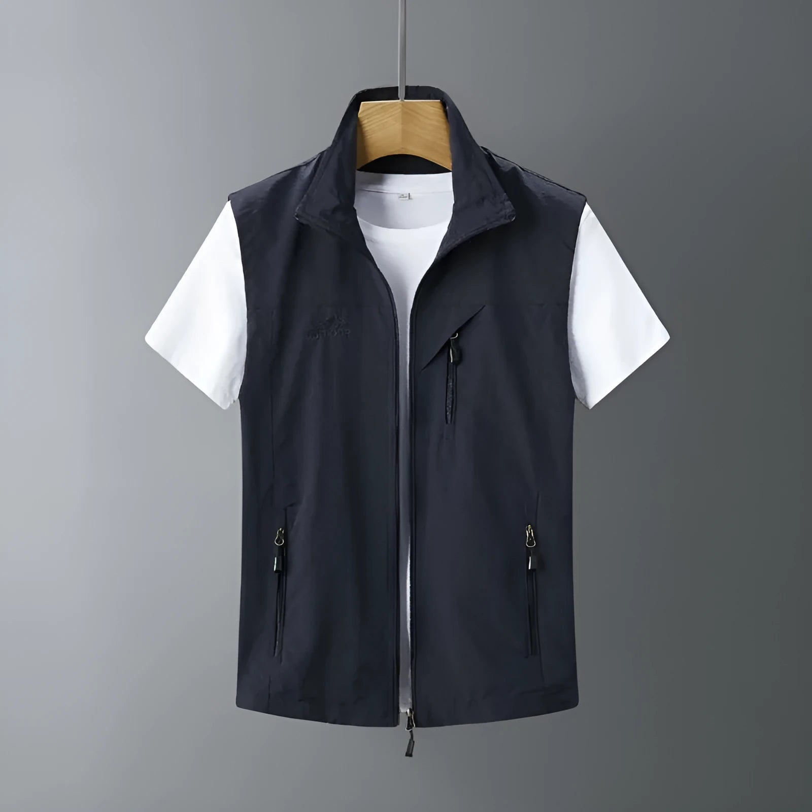 Men's rabbit fur hooded vest in slim fit available in multiple colours