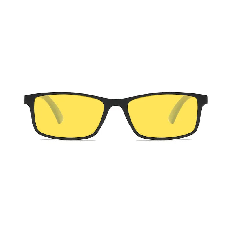 HD night vision anti-blue light glasses with black PC frame
