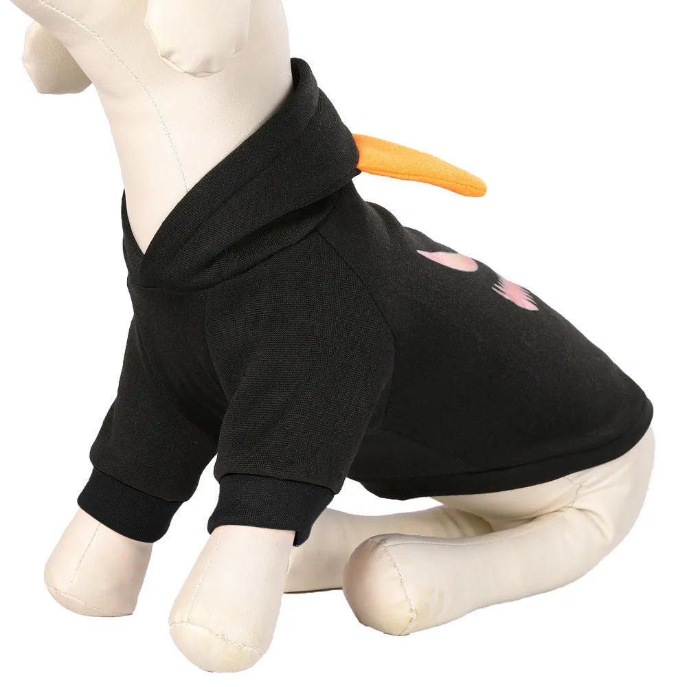 Halloween pumpkin sweater dog clothing in flannel, available in black and yellow for small medium large dogs
