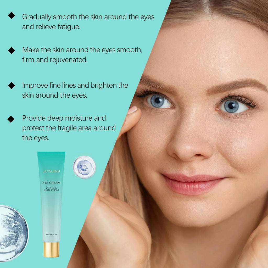 Retinol anti-aging eye cream 30g in dark blue jar with hyaluronic acid